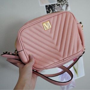 Victoria Pink Quilted Crossbody Bag